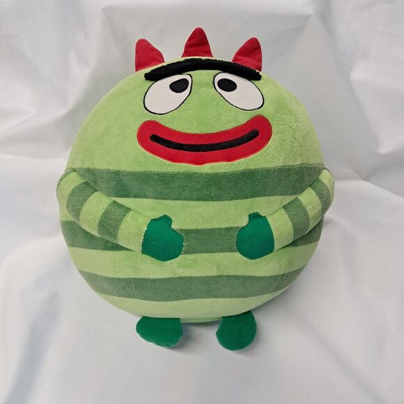 TY Yo Gabba Gabba Beanie BALLZ Ball BROBEE Green Figure Plush Doll Jumbo 14" - Picture 1 of 7